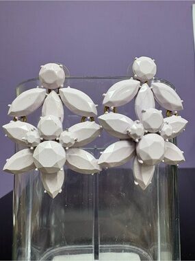 JCrew Floral Drop Earrings in Pale Lavender